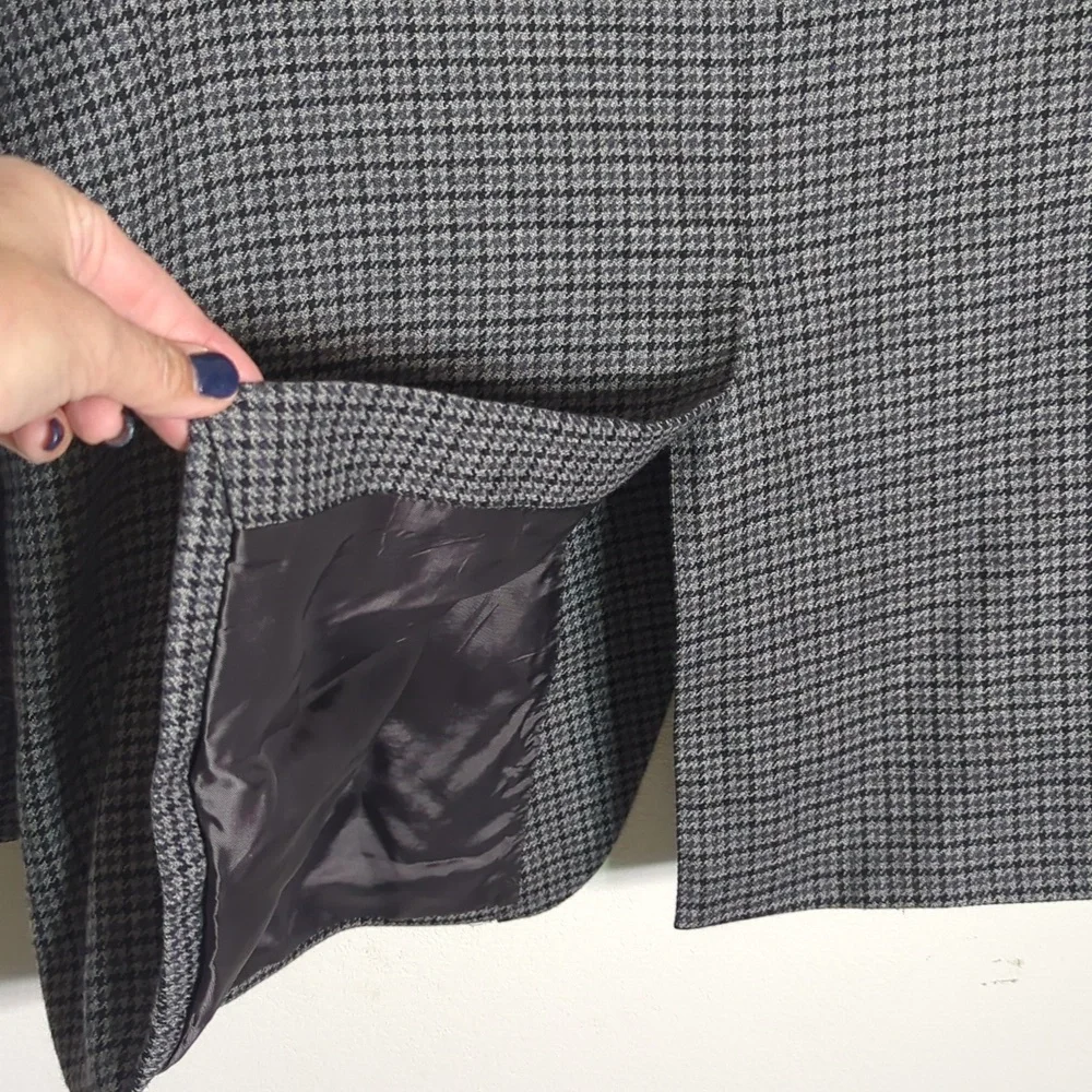 Ralph Lauren Mens Blazer Suit Jacket Wool Cashmere Houndstooth Quiet Luxury 48L‎